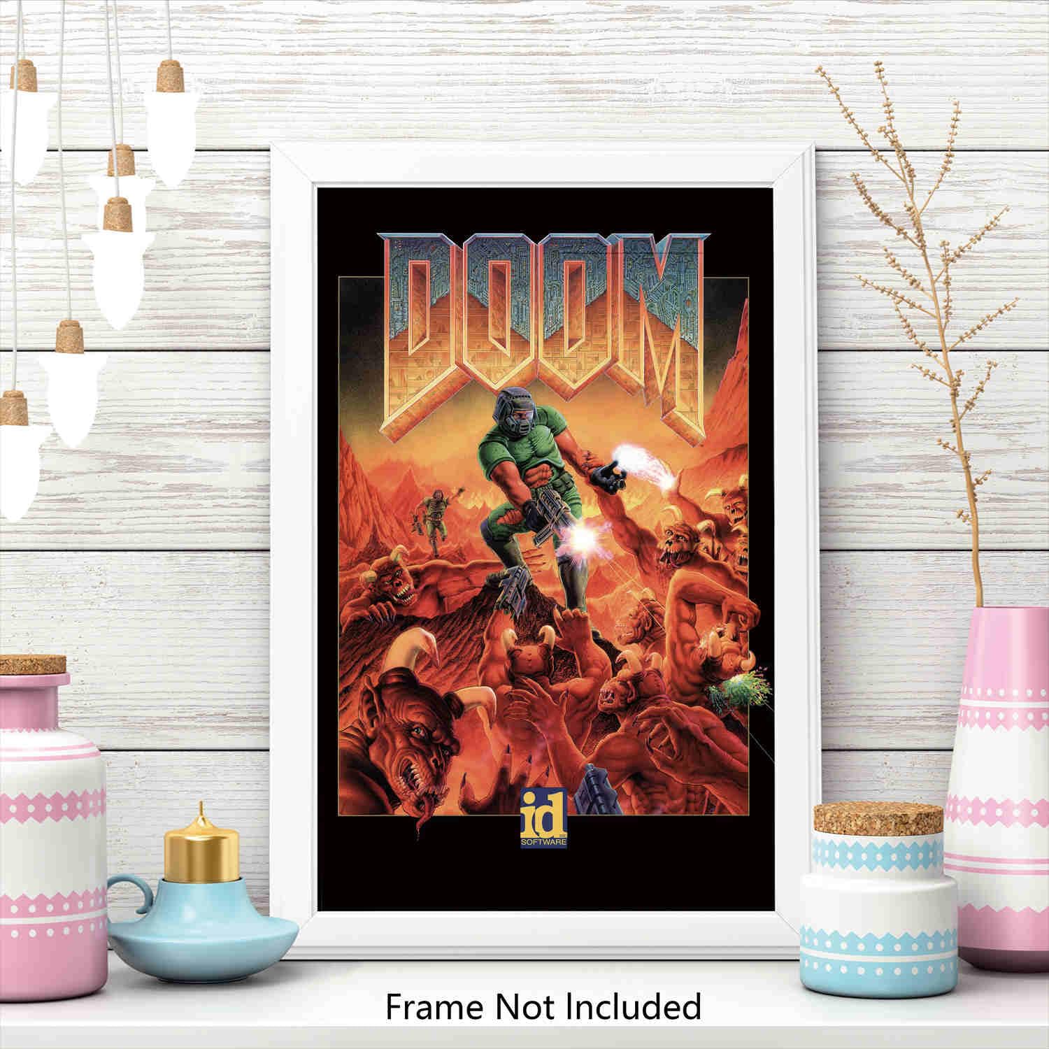Amazon.co.jp: LNASI Doom レトロゲームポスター - 28x43cm - フレーム